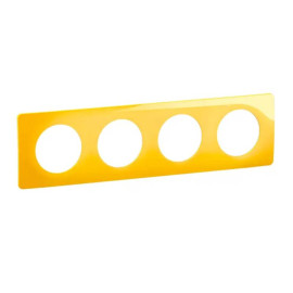 Plaque de finition Céliane Legrand - 4 postes - Jaune Safran