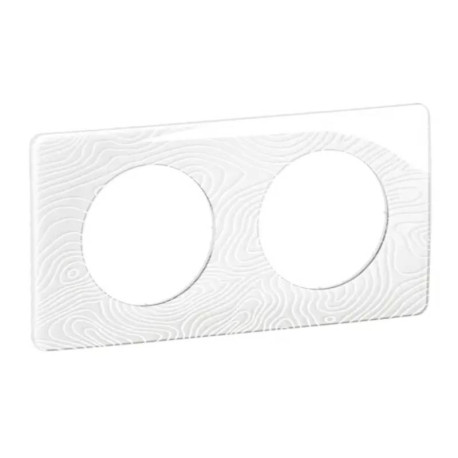 Plaque de finition Céliane Legrand - 2 postes - Blanc Relief