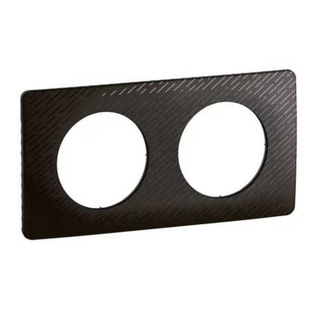 Plaque de finition Céliane Legrand - 2 postes - Noir Météore