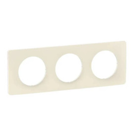 Plaque de finition Céliane Legrand - 3 postes - Blanc amande