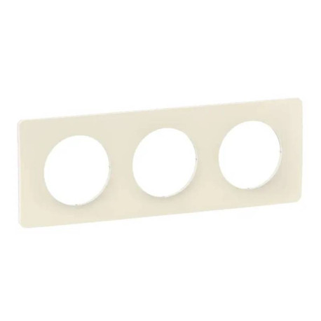 Plaque de finition Céliane Legrand - 3 postes - Blanc amande