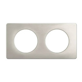 Plaque de finition Céliane Legrand - 2 postes - Alu satiné