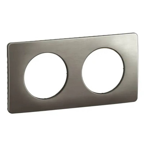 Plaque de finition Céliane Legrand - 2 postes - Acier satiné