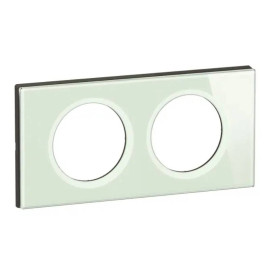 Plaque de finition Céliane Legrand - 2 postes - Verre opale blanc