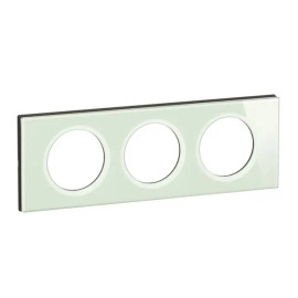 Plaque de finition Céliane Legrand - 3 postes - Verre opale blanc