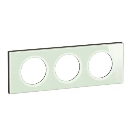 Plaque de finition Céliane Legrand - 3 postes - Verre opale blanc
