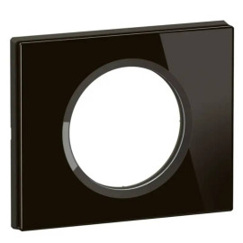 Plaque de finition Céliane Legrand - 1 poste - Verre onyx noir