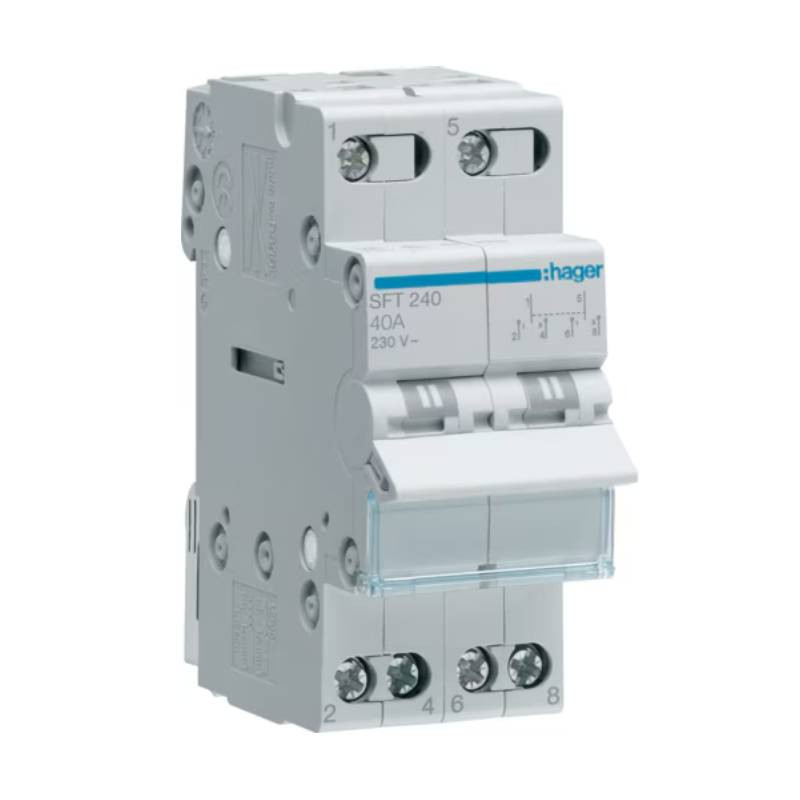disjoncteur hager - 2 pôles - 63a - 6ka - courbe c - vis / vis
