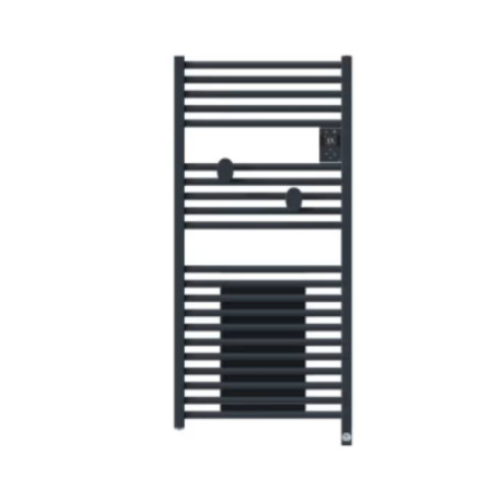Sèche-serviettes électrique connecté Riva 5 - 500+1000W - Avec soufflerie - Gris ardoise