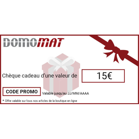 Chèque cadeau Domomat de 15€