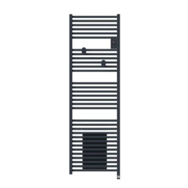 Sèche-serviettes électrique connecté Riva 5 - 750+1000W - Avec soufflerie - Gris ardoise
