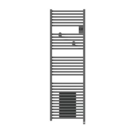 Sèche-serviettes électrique connecté Riva 5 - 750+1000W - Avec soufflerie - Gris menhir