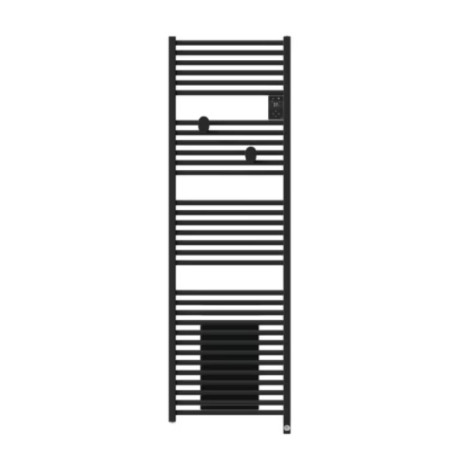 Sèche-serviettes électrique connecté Riva 5 - 750+1000W - Avec soufflerie - Noir carbone