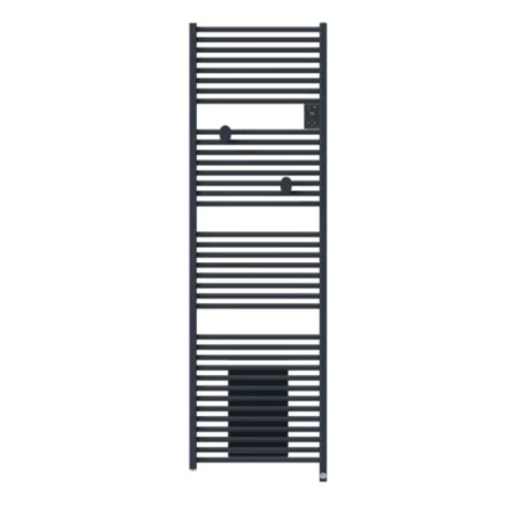 Sèche-serviettes électrique connecté Riva 5 - 1000+1000W - Avec soufflerie - Gris ardoise