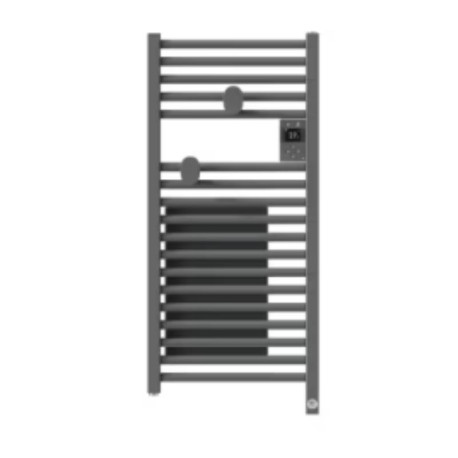 Sèche-serviettes étroit connecté Riva 5 - 300+1000W - Avec soufflerie - Gris menhir