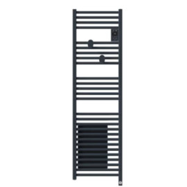 Sèche-serviettes étroit connecté Riva 5 - 500+1000W - Avec soufflerie - Gris ardoise