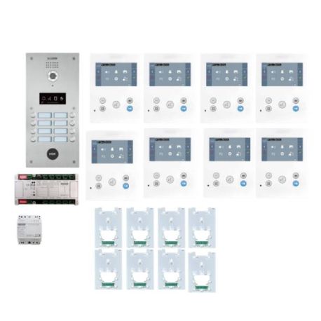 Kit Vidéo Dial 8 Terminaux Fermax - Technologie Duox Plus - Inox / Blanc