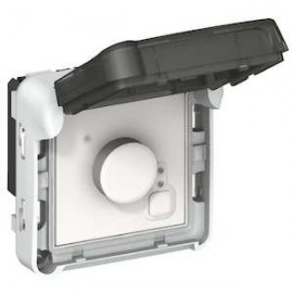 Thermostat électronique d'ambiance Plexo IP55 - Composable saillie ou encastré - Gris