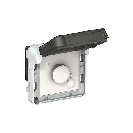 Thermostat électronique d'ambiance Plexo IP55 - Composable saillie ou encastré - Gris