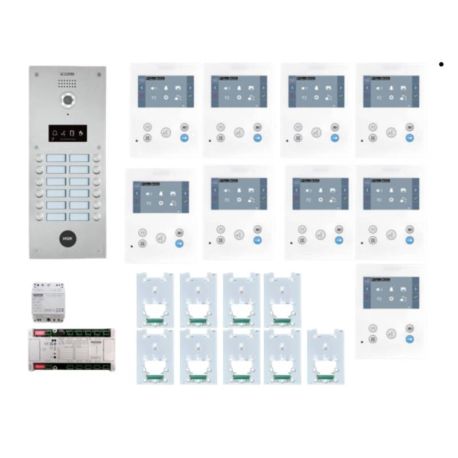 Kit Vidéo Dial 9 Terminaux Fermax - Technologie Duox Plus - Inox / Blanc