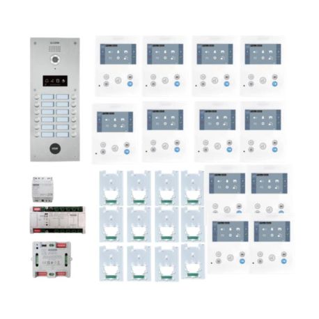 Kit Vidéo Dial 12 Terminaux Fermax - Technologie Duox Plus - Inox / Blanc