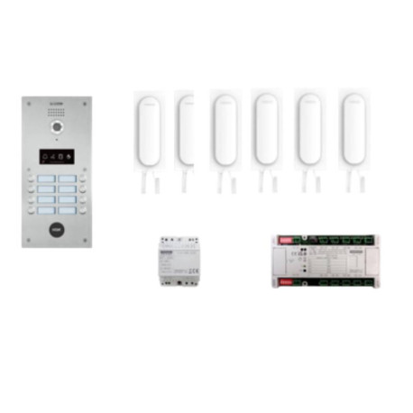 Kit Audio Dial 6 Terminaux Fermax - Technologie Duox Plus - Inox / Blanc