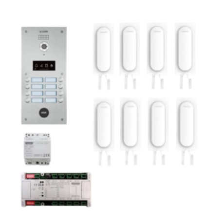 Kit Audio Dial 8 Terminaux Fermax - Technologie Duox Plus - Inox / Blanc