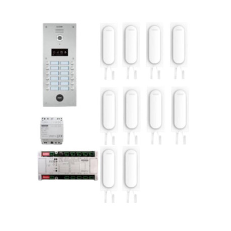 Kit Audio Dial 10 Terminaux Fermax - Technologie Duox Plus - Inox / Blanc