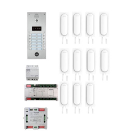 Kit Audio Dial 11 Terminaux Fermax - Technologie Duox Plus - Inox / Blanc
