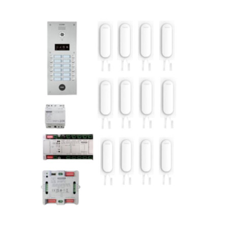 Kit Audio Dial 12 Terminaux Fermax - Technologie Duox Plus - Inox / Blanc