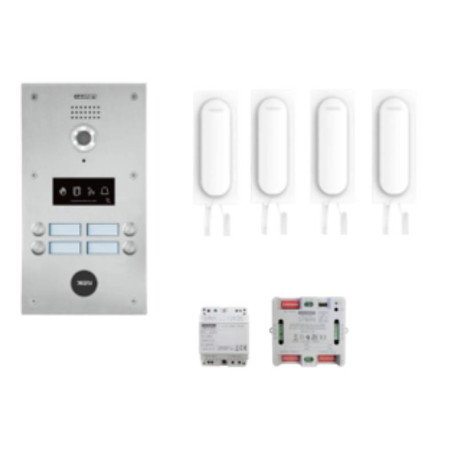 Kit Vidéo Dial 4 Terminaux Fermax - Technologie Duox Plus - Inox / Blanc