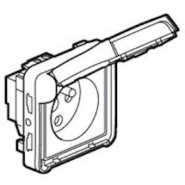 Prise de courant à détrompage 16A 2P+T Plexo IP55 - Composable saillie ou encastré - Blanc