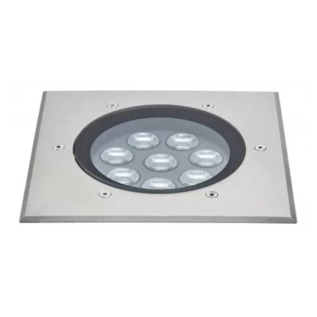 Spot de sol encastré Tecnisol 200 C Aric - Carré - Faisceau asymétrique - 23W - 3000K - IP67 - Inox