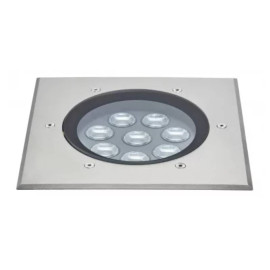 Spot de sol encastré Tecnisol 200 C Aric - Carré - Faisceau asymétrique - 23W - 4000K - IP67 - Inox