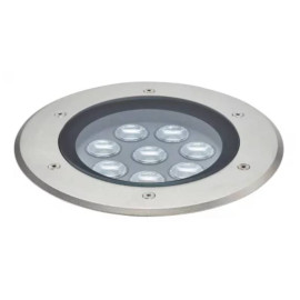 Spot de sol encastré Tecnisol 200 R Aric - Rond - Faisceau asymétrique - 23W - 3000K - IP67 - Inox
