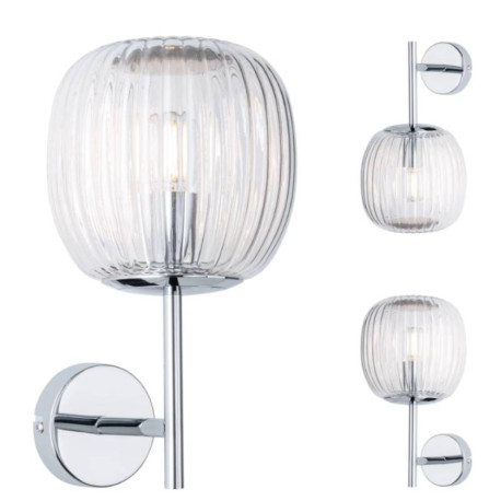 Applique murale Ruya Paulmann - 20W max - E14 - Dimmable - Chrome/Verre