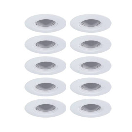 Lot de 10 spots encastrés fixes Paulmann - Ø90mm- 10x10W - GU10 - Dimmables - Blanc