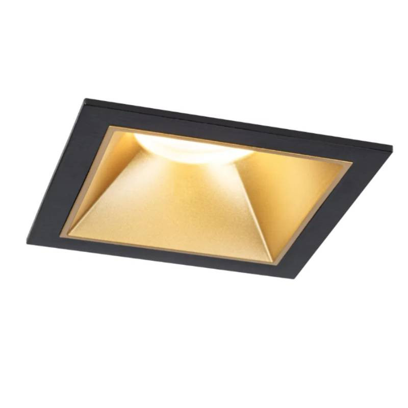 93131 - Spot LED carré encastré Cole Coin -2700K - Noir/ Doré de Paulmann