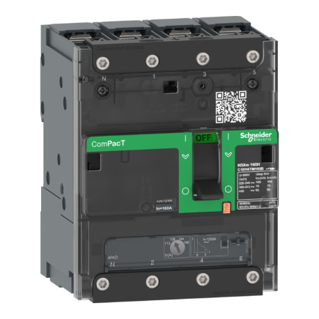 Disjoncteur ComPacT NSXmF Schneider Electric - TM-D 40A - 4P - 36kA - Borne à cosses