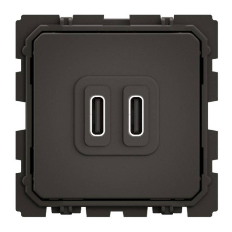 Prise double Céliane Legrand pour chargeur USB - Type C - 20W - Power Delivery 3.0