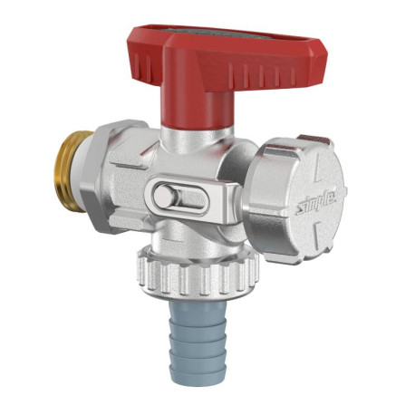 Lot de 20 vannes d'arrêt KFE avec filetage mâle FLAMCO - Équerre - Avec raccord de vidange - 1/2" M - 3/4" M