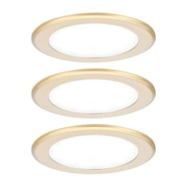 Lot de 3 spots LED encastrés pour meubles Paulmann - Rond - Ø 65mm - 3x2,5W - 4000K - Doré mat