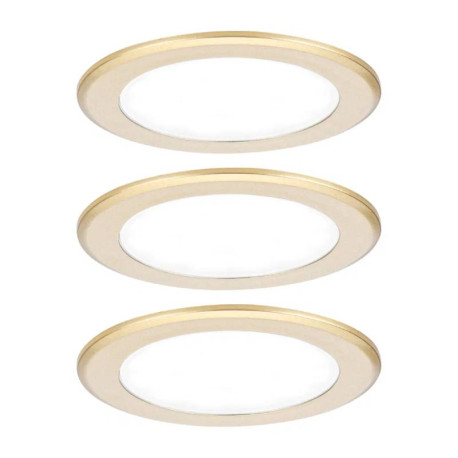 Lot de 3 spots LED encastrés pour meubles Paulmann - Rond - Ø 65mm - 3x2,5W - 4000K - Doré mat
