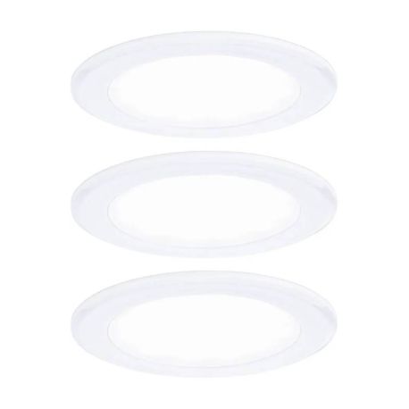 Lot de 3 spots LED encastrés pour meubles Paulmann - Rond - Ø 65mm - 3x2,5W - 4000K - Blanc