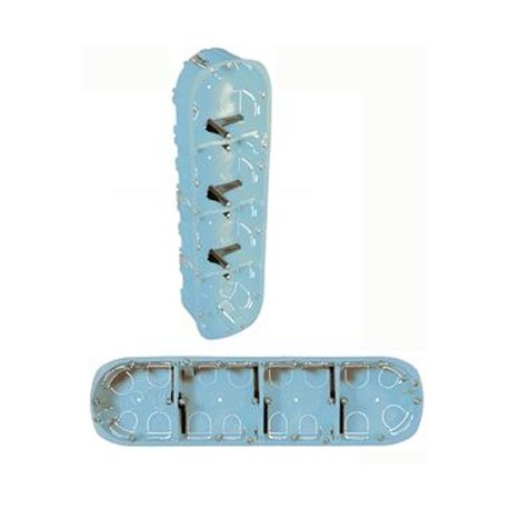 Boîte d'encastrement - cloison sèche - vis - 4 postes - horizontal/vertical - profondeur 40mm