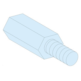 Lot de 4 entretoises hexagonales PrismaSeT G Active Schneider Electric - M5 - H.23mm - Acier inoxydable