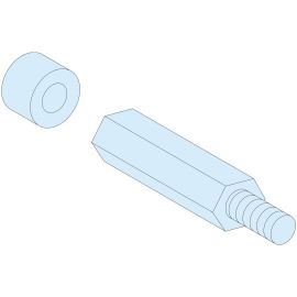 Lot de 4 entretoises hexagonales PrismaSeT G Active Schneider Electric - M6 - H.25mm - Acier inoxydable