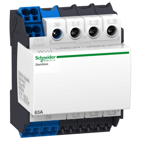 Répartiteur étagé à connexion rapide Linergy DX Schneider Electric - 63A - 4P - 24 trous - Alim. haut