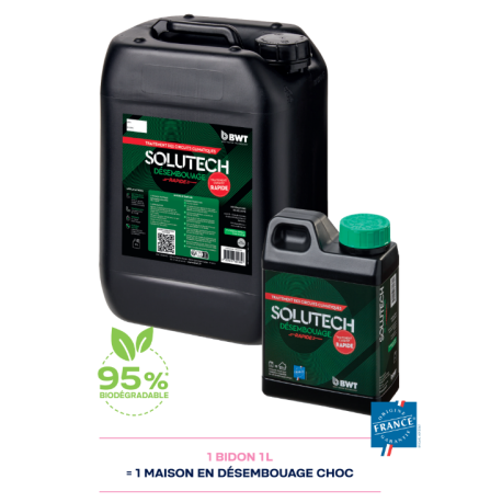 Traitement curatif SoluTECH Désembouage rapide BWT - Pour circuit climatique - Bidon 1L ml
