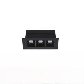 Spot encastré basse luminance Dots Indigo - L.102mm - 6W - 3000K - Dimmable DALI - Noir mat